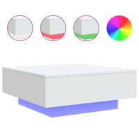 Thumbnail for Couchtisch mit LED-Leuchten Weiß 80x80x31 cm