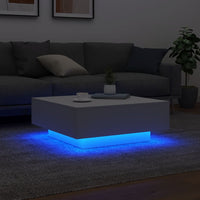 Thumbnail for Couchtisch mit LED-Leuchten Weiß 80x80x31 cm