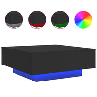 Thumbnail for Couchtisch mit LED-Leuchten Schwarz 80x80x31 cm