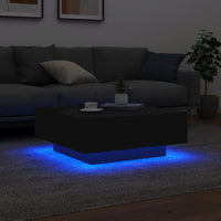 Thumbnail for Couchtisch mit LED-Leuchten Schwarz 80x80x31 cm