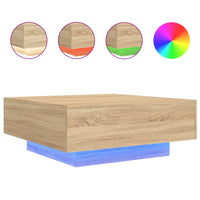 Thumbnail for Couchtisch mit LED-Leuchten Sonoma-Eiche 80x80x31 cm