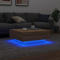Thumbnail for Couchtisch mit LED-Leuchten Sonoma-Eiche 80x80x31 cm