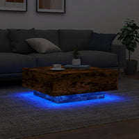 Thumbnail for Couchtisch mit LED-Leuchten Räuchereiche 80x80x31 cm