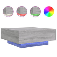 Thumbnail for Couchtisch mit LED-Leuchten Grau Sonoma 80x80x31 cm