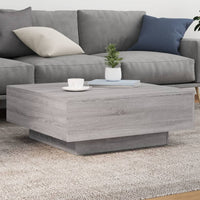 Thumbnail for Couchtisch mit LED-Leuchten Grau Sonoma 80x80x31 cm