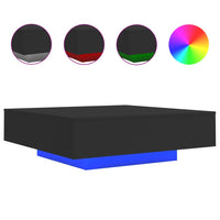 Thumbnail for Couchtisch mit LED-Leuchten Schwarz 100x100x31 cm