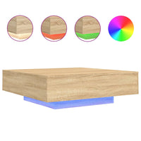 Thumbnail for Couchtisch mit LED-Leuchten Sonoma-Eiche 100x100x31 cm