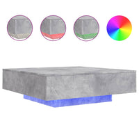 Thumbnail for Couchtisch mit LED-Leuchten Betongrau 100x100x31 cm