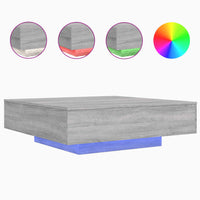 Thumbnail for Couchtisch mit LED-Leuchten Grau Sonoma 100x100x31 cm