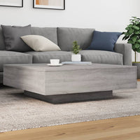 Thumbnail for Couchtisch mit LED-Leuchten Grau Sonoma 100x100x31 cm
