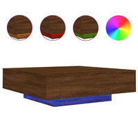 Thumbnail for Couchtisch mit LED-Leuchten Braun Eichen-Optik 100x100x31 cm