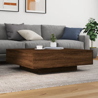 Thumbnail for Couchtisch mit LED-Leuchten Braun Eichen-Optik 100x100x31 cm