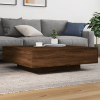 Thumbnail for Couchtisch mit LED-Leuchten Braun Eichen-Optik 100x100x31 cm