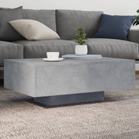 Thumbnail for Couchtisch mit LED-Leuchten Betongrau 85x55x31 cm