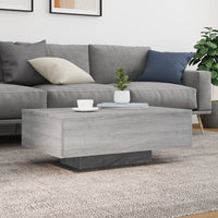 Thumbnail for Couchtisch mit LED-Leuchten Grau Sonoma 85x55x31 cm