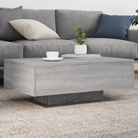 Thumbnail for Couchtisch mit LED-Leuchten Grau Sonoma 85x55x31 cm