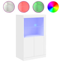 Thumbnail for Beistellschrank mit LED-Leuchten Weiß Holzwerkstoff