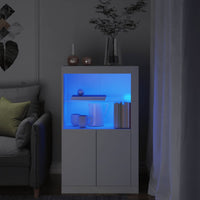 Thumbnail for Beistellschrank mit LED-Leuchten Weiß Holzwerkstoff