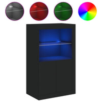 Thumbnail for Beistellschrank mit LED-Leuchten Schwarz Holzwerkstoff