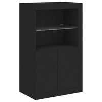 Thumbnail for Beistellschrank mit LED-Leuchten Schwarz Holzwerkstoff