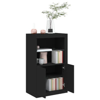 Thumbnail for Beistellschrank mit LED-Leuchten Schwarz Holzwerkstoff