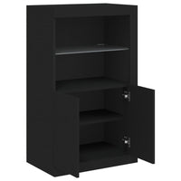 Thumbnail for Beistellschrank mit LED-Leuchten Schwarz Holzwerkstoff