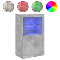 Thumbnail for Beistellschrank mit LED-Leuchten Betongrau Holzwerkstoff