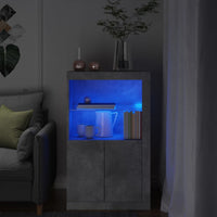 Thumbnail for Beistellschrank mit LED-Leuchten Betongrau Holzwerkstoff