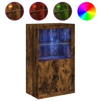 Thumbnail for Beistellschrank mit LED-Leuchten Räuchereiche Holzwerkstoff