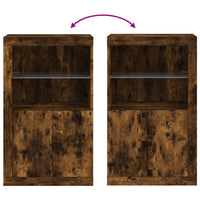 Thumbnail for Beistellschrank mit LED-Leuchten Räuchereiche Holzwerkstoff