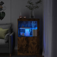 Thumbnail for Beistellschrank mit LED-Leuchten Räuchereiche Holzwerkstoff