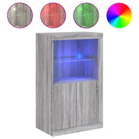 Thumbnail for Beistellschrank mit LED-Leuchten Grau Sonoma Holzwerkstoff