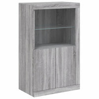 Thumbnail for Beistellschrank mit LED-Leuchten Grau Sonoma Holzwerkstoff