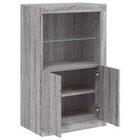 Thumbnail for Beistellschrank mit LED-Leuchten Grau Sonoma Holzwerkstoff