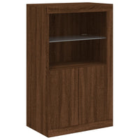 Thumbnail for Beistellschrank mit LED-Leuchten Braun Eiche Holzwerkstoff