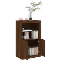 Thumbnail for Beistellschrank mit LED-Leuchten Braun Eiche Holzwerkstoff