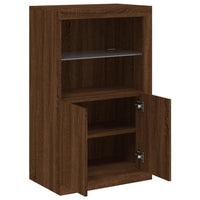 Thumbnail for Beistellschrank mit LED-Leuchten Braun Eiche Holzwerkstoff