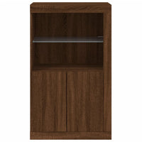Thumbnail for Beistellschrank mit LED-Leuchten Braun Eiche Holzwerkstoff