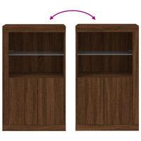 Thumbnail for Beistellschrank mit LED-Leuchten Braun Eiche Holzwerkstoff