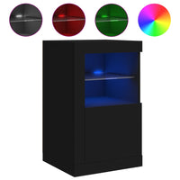 Thumbnail for Beistellschrank mit LED-Leuchten Schwarz Holzwerkstoff