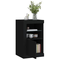 Thumbnail for Beistellschrank mit LED-Leuchten Schwarz Holzwerkstoff