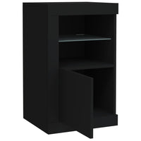 Thumbnail for Beistellschrank mit LED-Leuchten Schwarz Holzwerkstoff