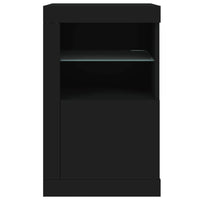 Thumbnail for Beistellschrank mit LED-Leuchten Schwarz Holzwerkstoff