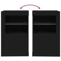 Thumbnail for Beistellschrank mit LED-Leuchten Schwarz Holzwerkstoff