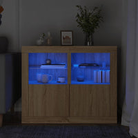 Thumbnail for Beistellschränke mit LED-Leuchten 2 Stk. Sonoma Eiche