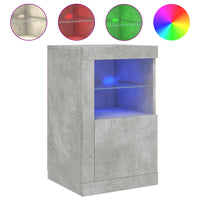 Thumbnail for Beistellschrank mit LED-Leuchten Betongrau Holzwerkstoff