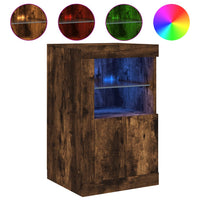 Thumbnail for Beistellschrank mit LED-Leuchten Räuchereiche Holzwerkstoff