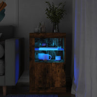 Thumbnail for Beistellschrank mit LED-Leuchten Räuchereiche Holzwerkstoff