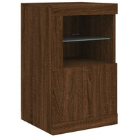 Thumbnail for Beistellschrank mit LED-Leuchten Braun Eiche Holzwerkstoff
