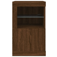 Thumbnail for Beistellschrank mit LED-Leuchten Braun Eiche Holzwerkstoff